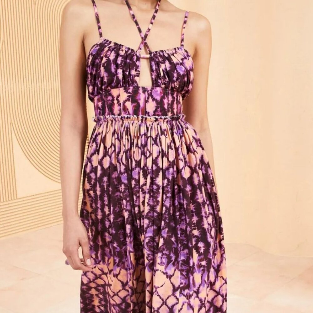 NWOT ULLA JOHNSON Freya Midi Dress in Wisteria S $570 - Picture 4 of 11